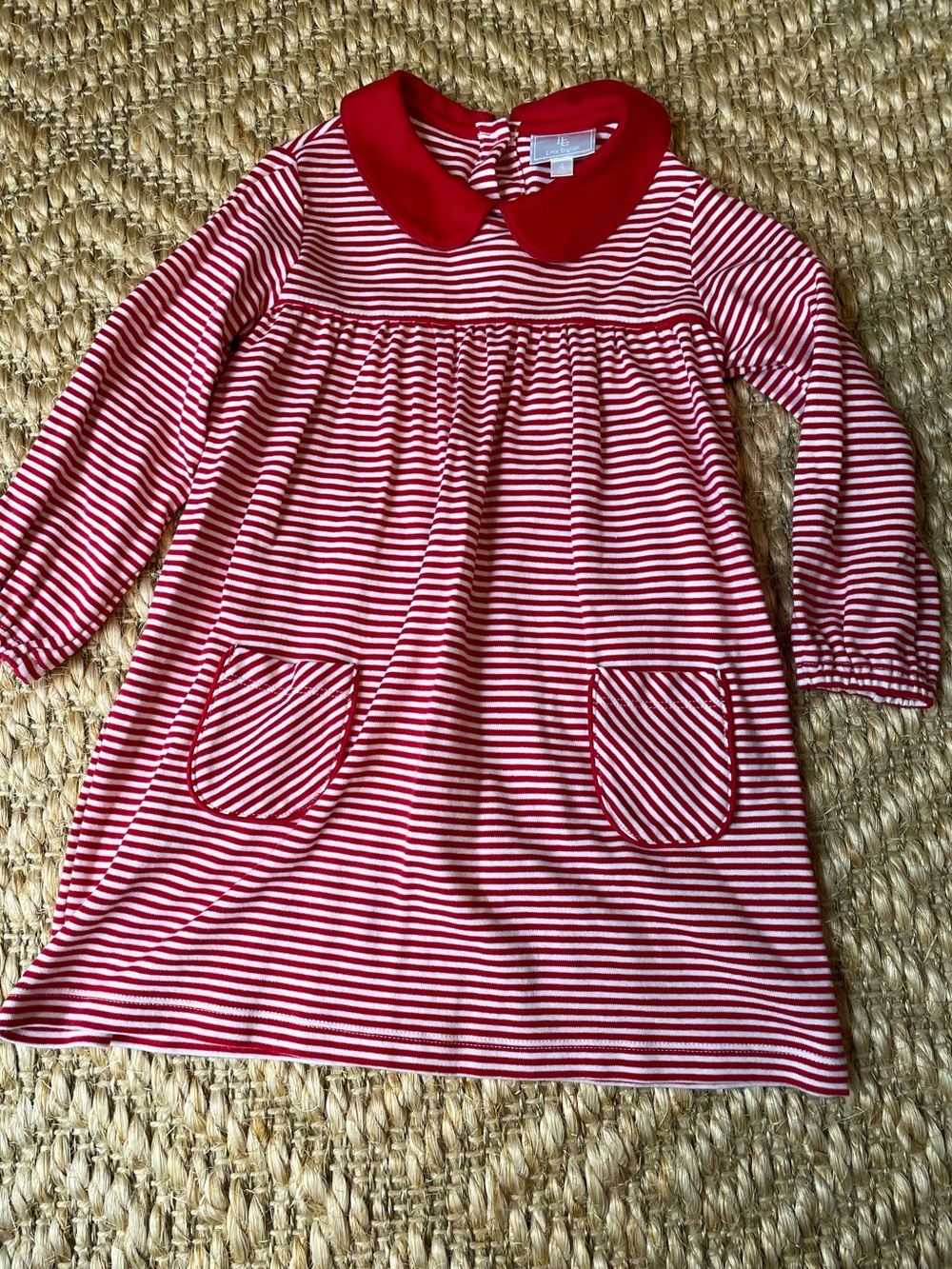 Little English red stripe dress 4